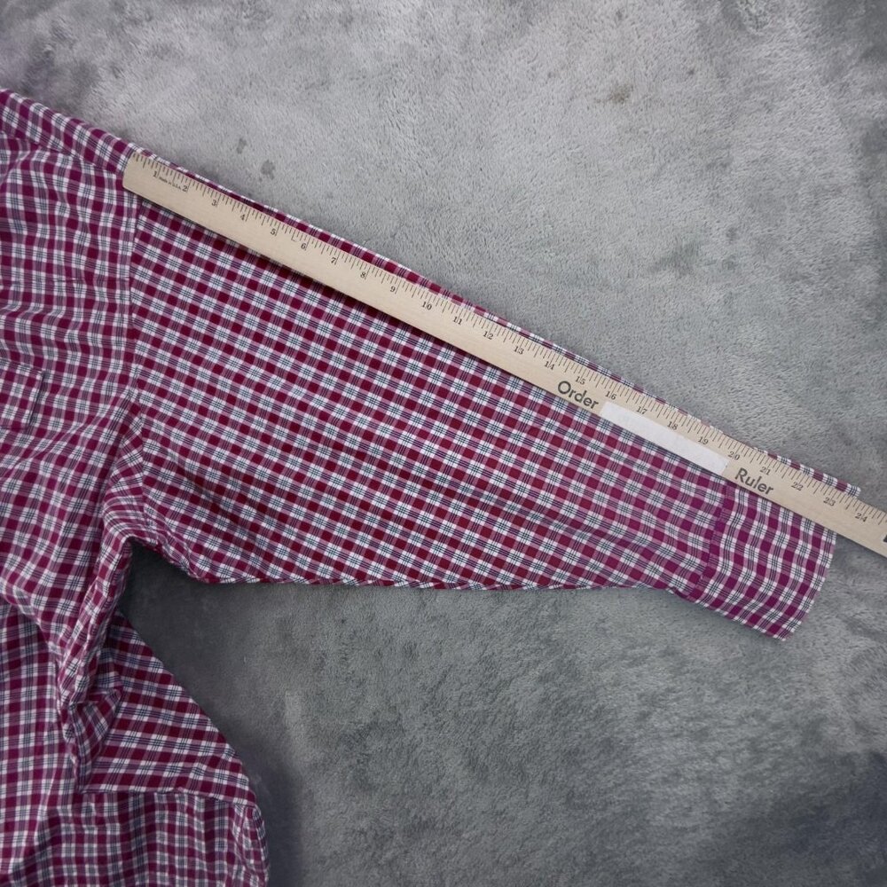 Vintage Wrangler Shirt Mens Big 4X Red Plaid Western Snap Button Long Sleeve - Picture 9 of 15
